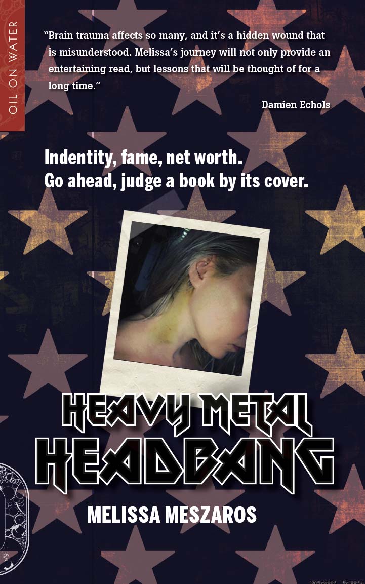 The cover of Heavy Metal Heartbreak, featuring a Polaroid of the author against a background of stars.