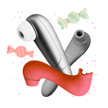 three kinds of suction vibes with hard candies and stars