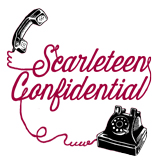 A square icon with an old-fashioned telephone and the words Scarleteen Confidential.
