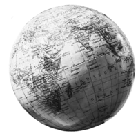 a vintage globe in monochrome