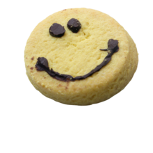 a yummy-looking smiley face cookie